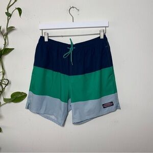 Vineyard Vines Men's Color Block Lined 7" Swim Trunks - Medium